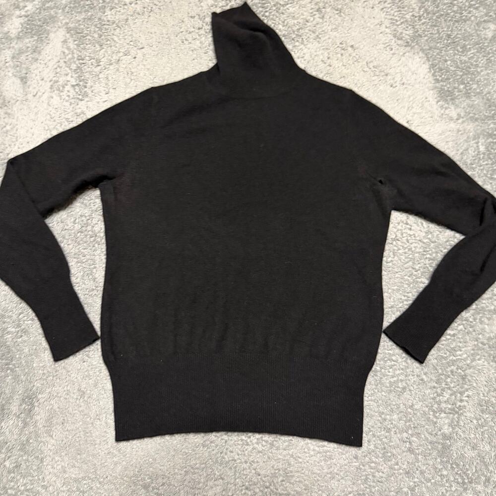 Neiman Marcus Sweater Womens Large 100% Cashmere Black Turtleneck